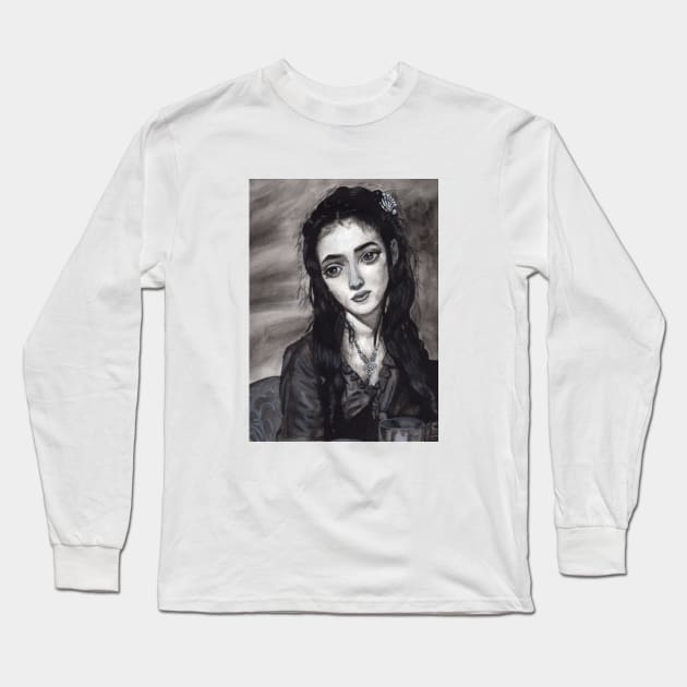 Mina Harker Long Sleeve T-Shirt by cheyroseart